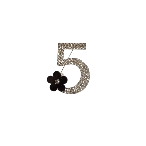 Source Unknown Jewelry - Number Five Pin Brooch